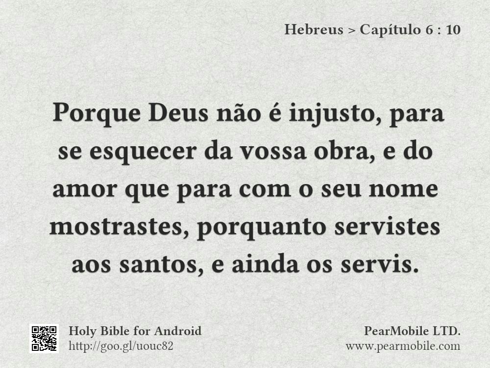 Hebreus, Capítulo 6:10